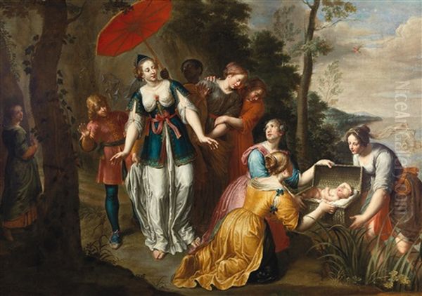 The Finding Of Moses Oil Painting by Jakob van Loo