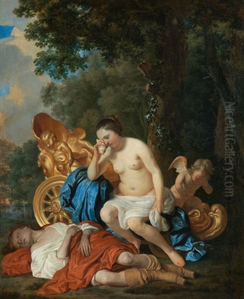 Venus Und Adonis Oil Painting by Jakob van Loo