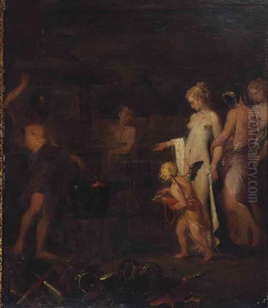 Venus At The Forge Of Vulcan Oil Painting by Jakob van Loo