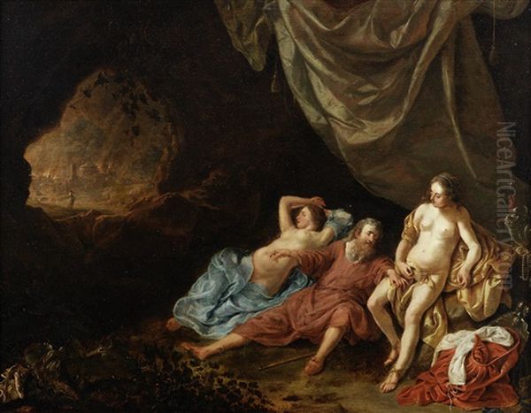 Lot And His Daughters Oil Painting by Jakob van Loo