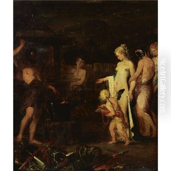 Venus In The Forge Of Vulcan Oil Painting by Jakob van Loo