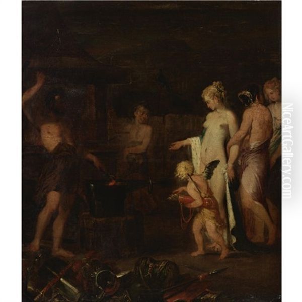 Venus In The Forge Of Vulcan Oil Painting by Jakob van Loo