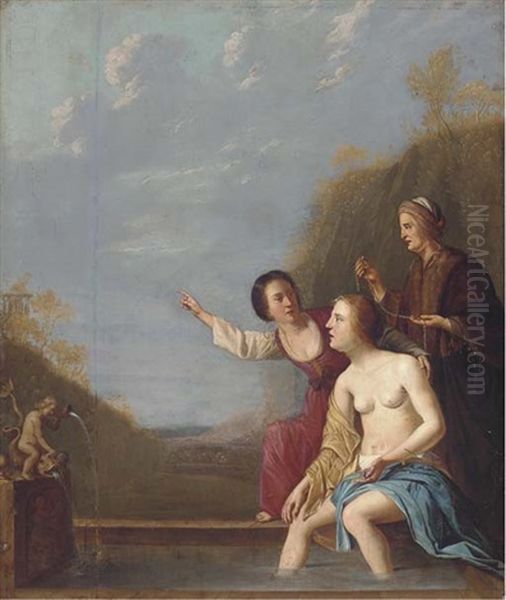 The Bath Of Bathsheba Oil Painting by Jakob van Loo