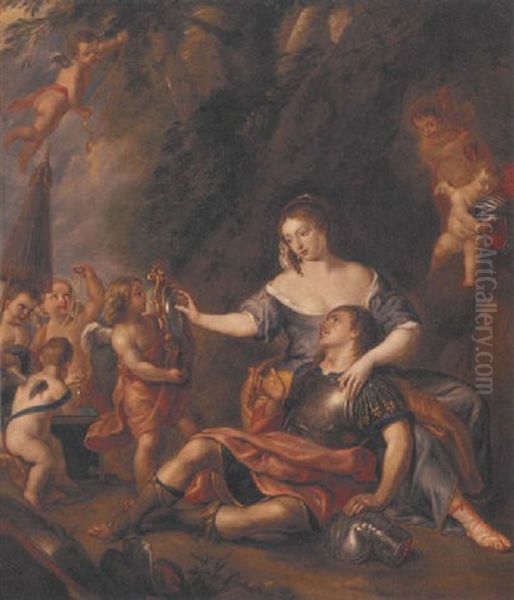 Rinaldo And Armida Oil Painting by Jakob van Loo