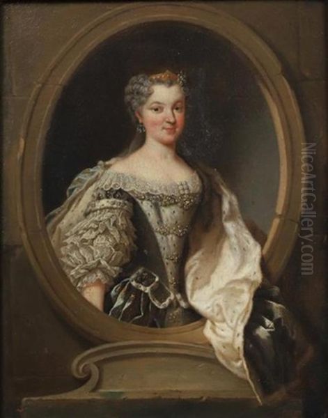 Portrait De Marie Leczinska Dans Un Oeil De Boeuf Oil Painting by Jean-Baptiste van Loo