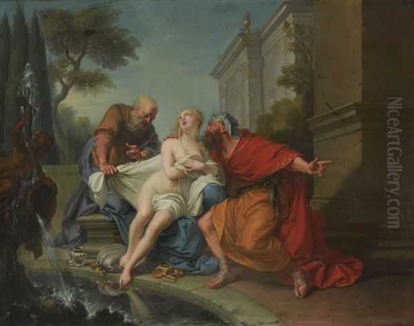 Susannah And The Elders Oil Painting by Jean-Baptiste van Loo