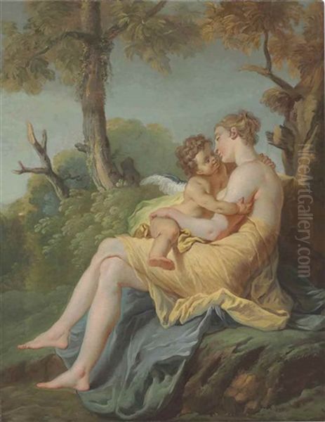 Venus And Cupid Oil Painting by Jean-Baptiste van Loo