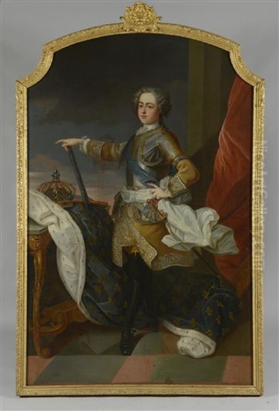 Portrait De Louis Xv En Armure Oil Painting by Jean-Baptiste van Loo