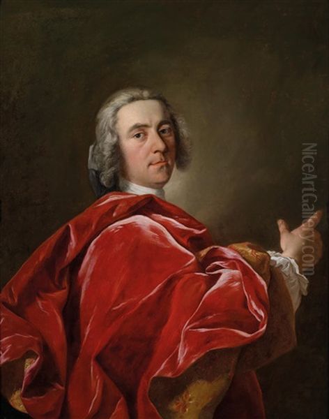 Portrat Eines Eleganten Herrn Im Roten Mantel Oil Painting by Jean-Baptiste van Loo