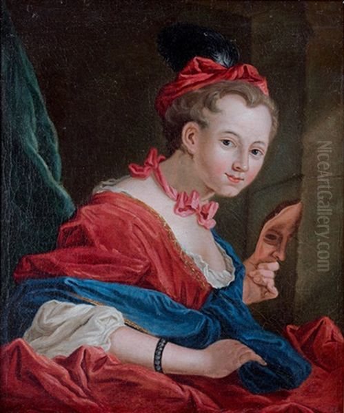 Portrait D'une Jeune Comedienne Oil Painting by Jean-Baptiste van Loo