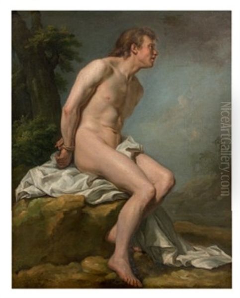 Etude Pour Un Esclave Attache Oil Painting by Jean-Baptiste van Loo