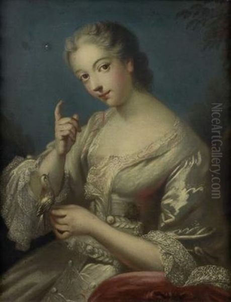 Portrait De Agnes Berthelot De Pleneuf, Marquise De Prie Oil Painting by Jean-Baptiste van Loo