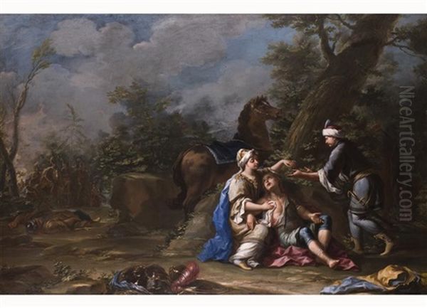 Die Krankenheilung Des Verwundeten Reiters Oil Painting by Jean-Baptiste van Loo