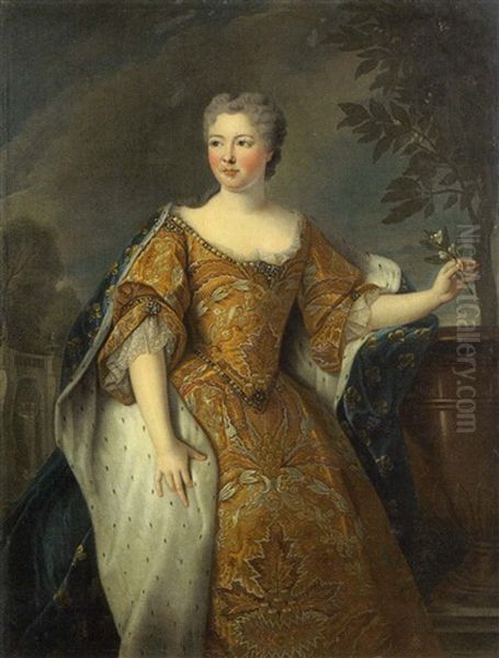 Portrait De La Reine Marie Leczinska Oil Painting by Jean-Baptiste van Loo