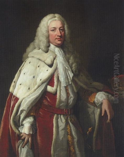 Portrait Of Francis Greville, 1st Earl Of Warwick Oil Painting by Jean-Baptiste van Loo