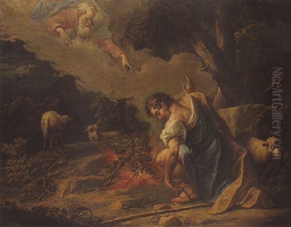 Moise Et Le Buisson Ardent Oil Painting by Jean-Baptiste van Loo