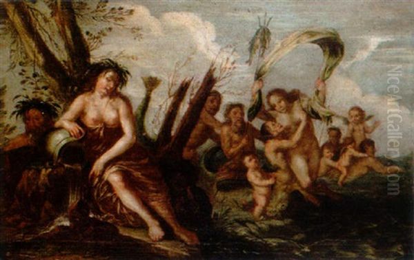 Amphitrite Och Neptunus Oil Painting by Jean-Baptiste van Loo