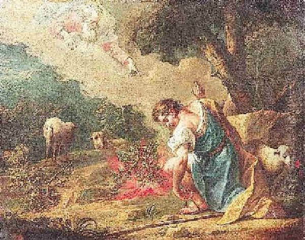 Moses Vor Dem Brennenden Dornbusch Oil Painting by Jean-Baptiste van Loo