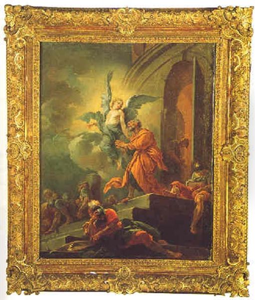 Saint Pierre Delivre Par L'ange Oil Painting by Jean-Baptiste van Loo