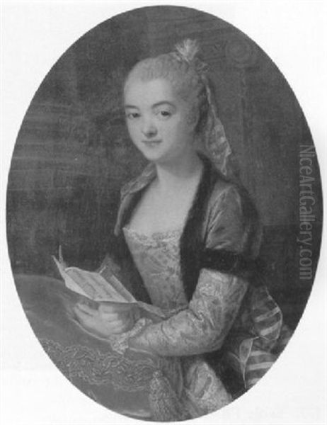 Portrait De Femme Tenant Une Lettre Oil Painting by Jean-Baptiste van Loo