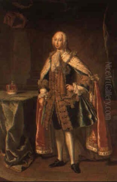 Portrait Of Frederick, Prince Of Wales, In Robes Of State Oil Painting by Jean-Baptiste van Loo