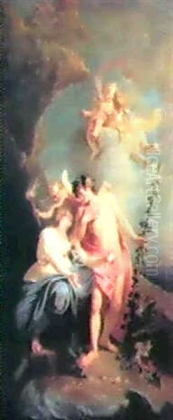 Bacchus Et Ariane  Zephyr Et Flore     Venus Et Adonis  Diane Et Endymion Oil Painting by Jean-Baptiste van Loo