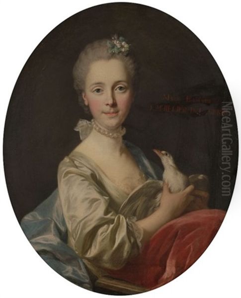 Portrait De Marie Francoise L'huillier De La Serre Oil Painting by Louis Michel van Loo