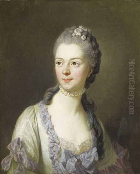 Portrait De La Princesse Galitzine Oil Painting by Louis Michel van Loo