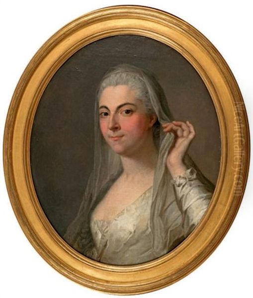 Portrait De Femme Oil Painting by Louis Michel van Loo