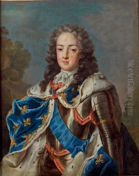 Portrait Du Jeune Roi Louis Xv Oil Painting by Louis Michel van Loo