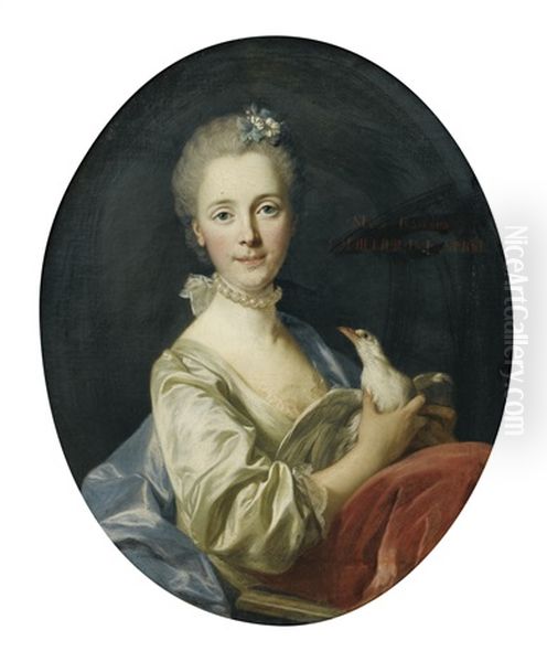 Portrait De Marie-francoise Lhuillier De La Serre, Mere De Louis-alexandre Berthier Oil Painting by Louis Michel van Loo