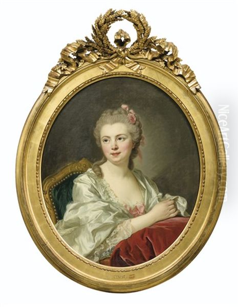 Portrait De Femme Oil Painting by Louis Michel van Loo