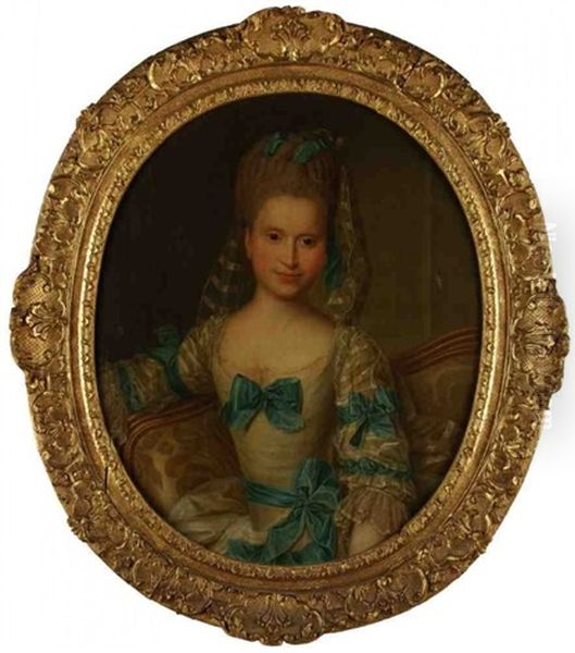 Portrait Presume De La Marquise De Cany Oil Painting by Louis Michel van Loo