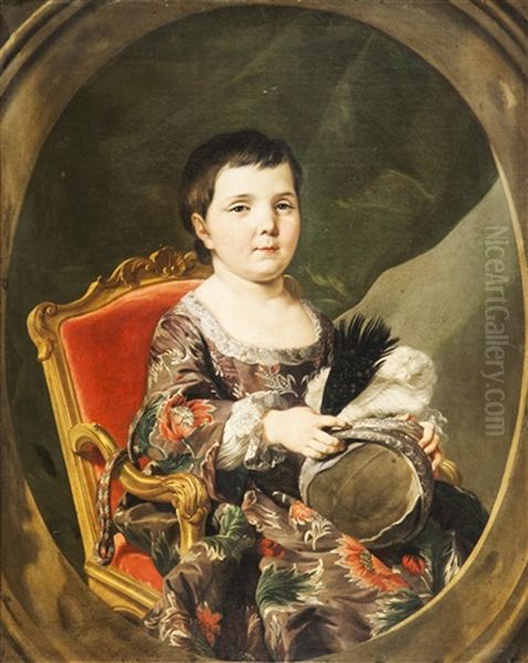 Ritratto Di Bambina Oil Painting by Louis Michel van Loo