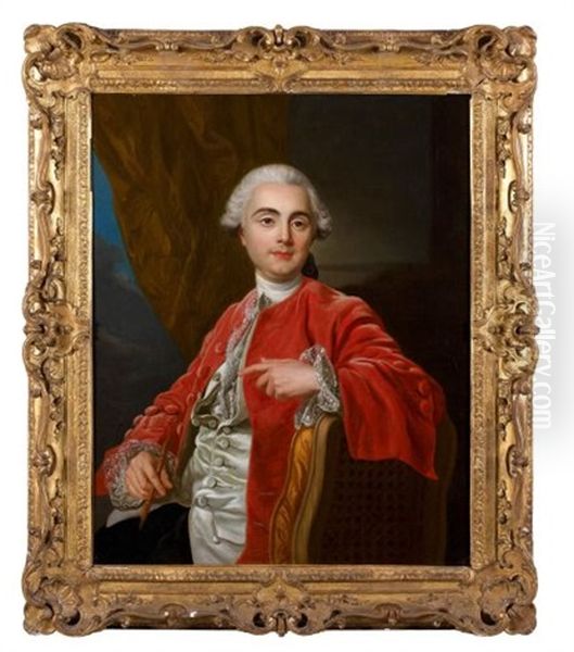 Portrait Du Fermier General Laurent Grimod De La Reyniere Oil Painting by Louis Michel van Loo