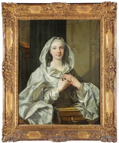 Portrait En Vestale D'une Dame De La Maison De Froissard-broissia Oil Painting by Louis Michel van Loo