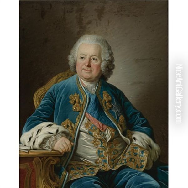 Portrait Of Louis Phelypeaux, Comte De Saint-florentin, Duc De La Vrilliere Oil Painting by Louis Michel van Loo