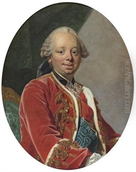 Portrait Du Duc De Choiseul Oil Painting by Louis Michel van Loo