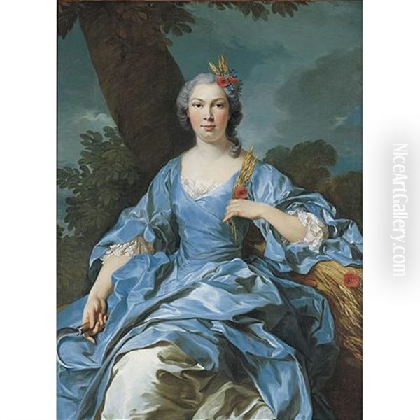 The Comtesse De Segouy Personifying Ceres Oil Painting by Louis Michel van Loo