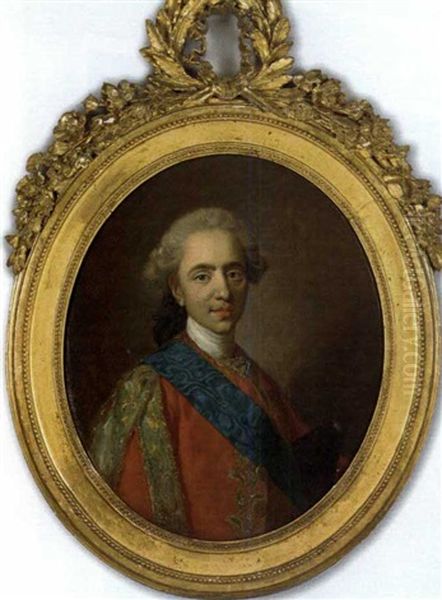 Portrait Of Duc De Berry, Future Louis Xvi, Aged 15 Oil Painting by Louis Michel van Loo