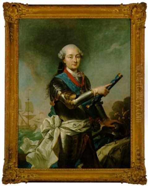 Bildnis Von Louis Jean Marie De Bourbon, Herzog Von Penthievre Oil Painting by Louis Michel van Loo