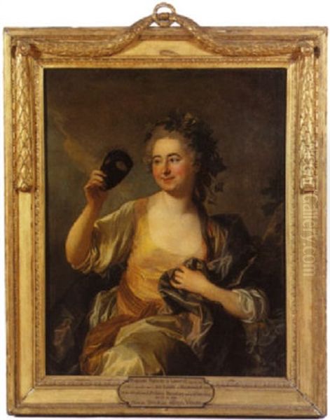 Portrait De Francoise Piquefeu De Longpre, En Thalie Oil Painting by Louis Michel van Loo