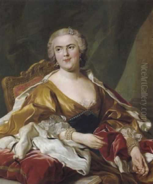 Bildnis Von Louise Elisabeth De Bourbon, Herzogin Von Parma Oil Painting by Louis Michel van Loo