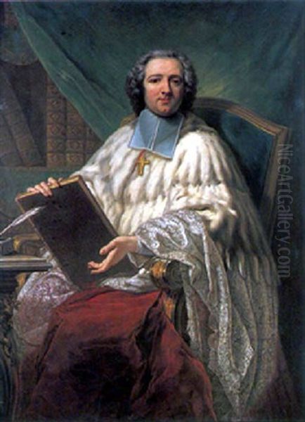 Portrait D'un Membre Du Clerge (?) Oil Painting by Louis Michel van Loo