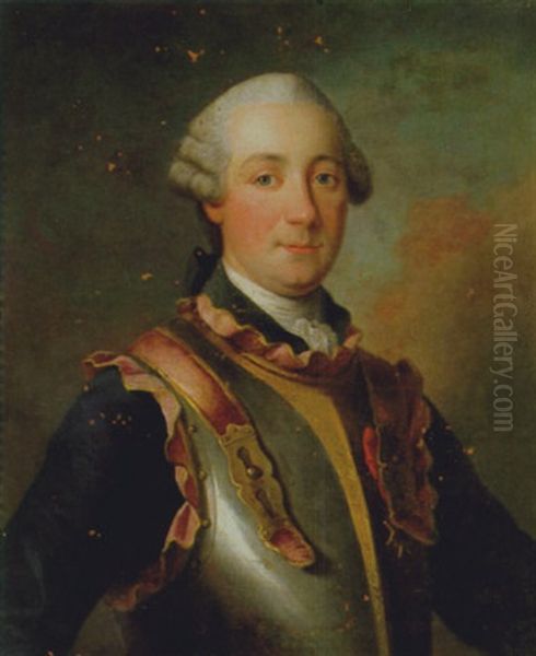 Portrait Of Francois Gratet, Marquis De D'olomien Oil Painting by Louis Michel van Loo