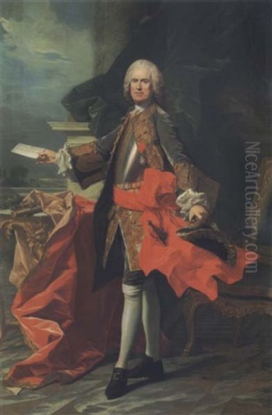 Portrait Of Richard Wall, Spanish Ambassador To Britain by Louis Michel van Loo