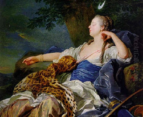 Diana Sleeping In A Landscape Oil Painting by Louis Michel van Loo