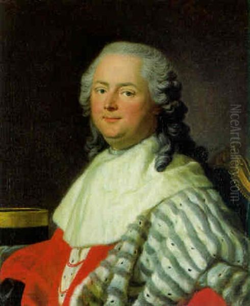 Portrait Of The Marquis Armand Thomas Hue De Miromesnil Oil Painting by Louis Michel van Loo