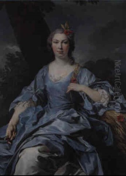 Portrait De Madame Segou+ En Ceres Oil Painting by Louis Michel van Loo