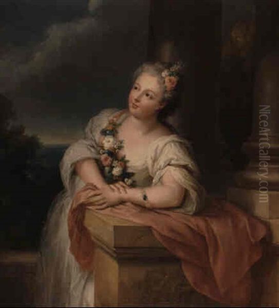 Retrato De Maria Victoria Sofia De Noailles, La Condesa De Paris Oil Painting by Louis Michel van Loo